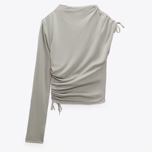 Zara Gray Asymmetrical Blouse
